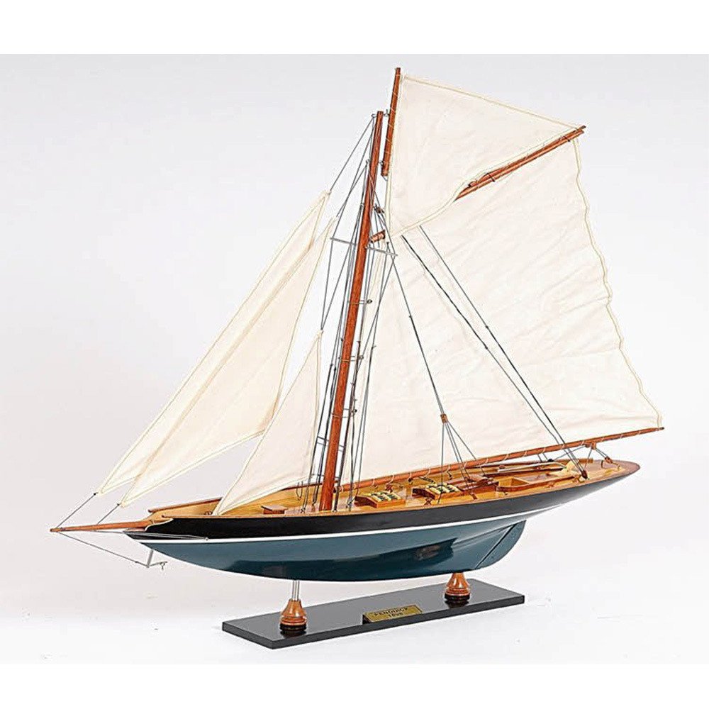 39" Unfinished Wood Hand Painted Model Boat HomeRoots