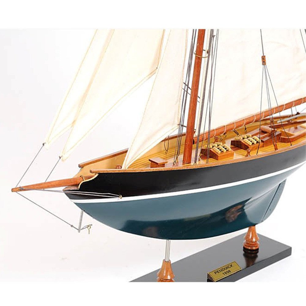 39" Unfinished Wood Hand Painted Model Boat HomeRoots