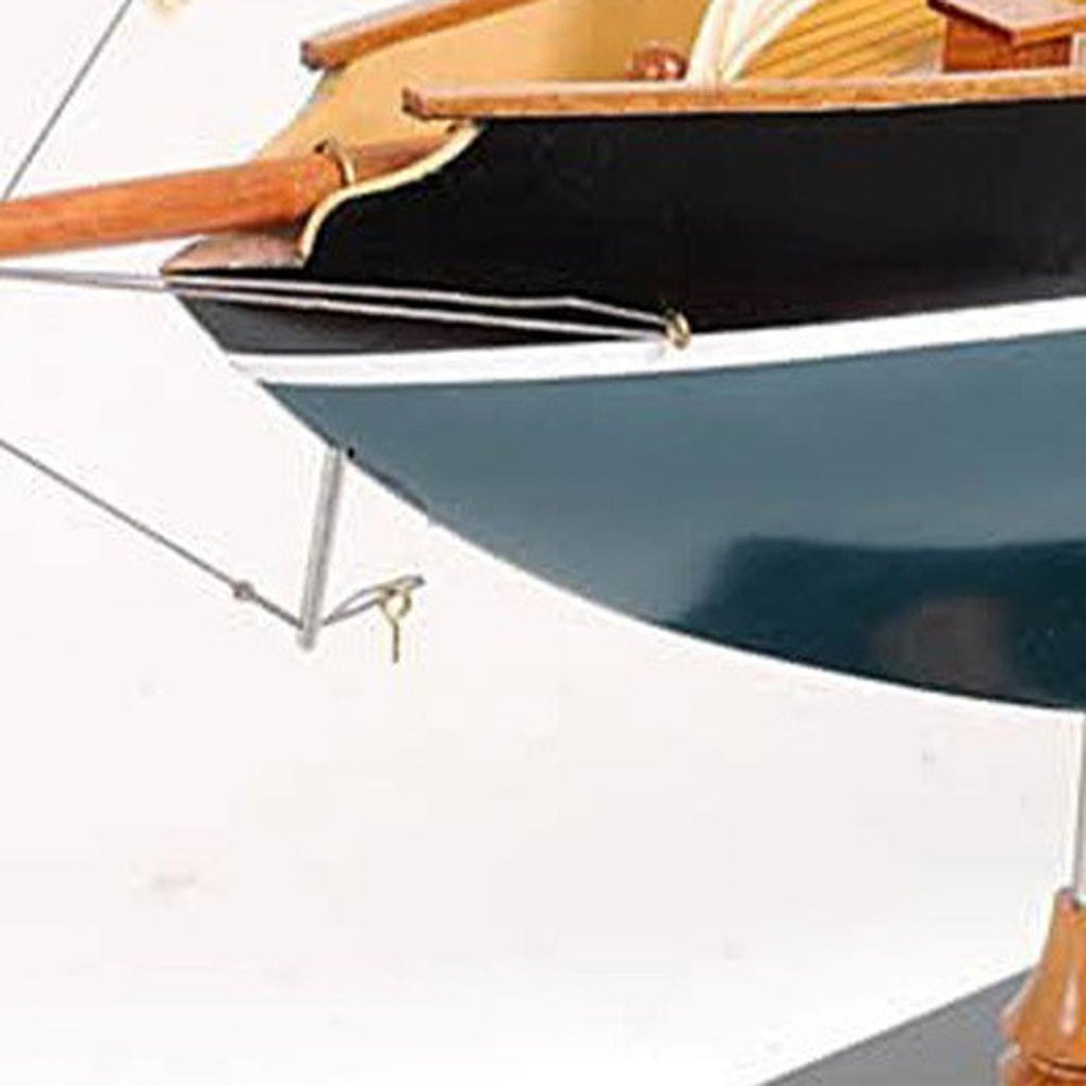 39" Unfinished Wood Hand Painted Model Boat HomeRoots