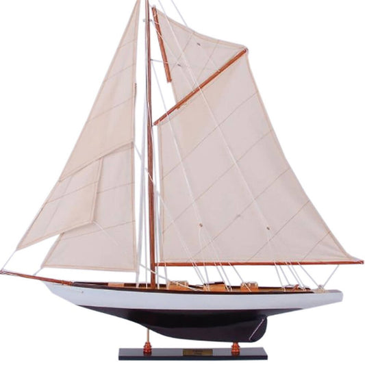 30" Unfinished Wood Hand Painted Model Boat HomeRoots