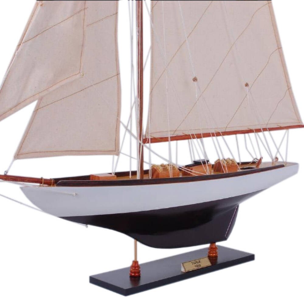 30" Unfinished Wood Hand Painted Model Boat HomeRoots