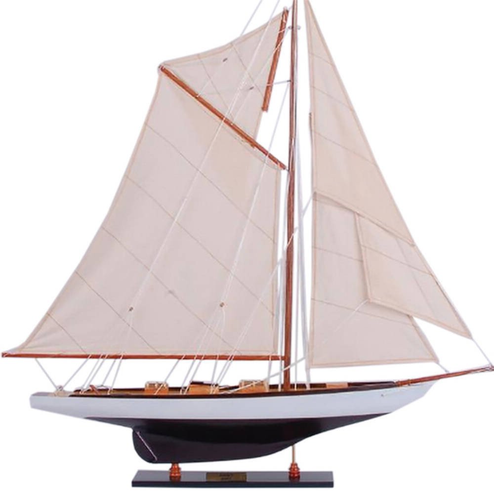 30" Unfinished Wood Hand Painted Model Boat HomeRoots