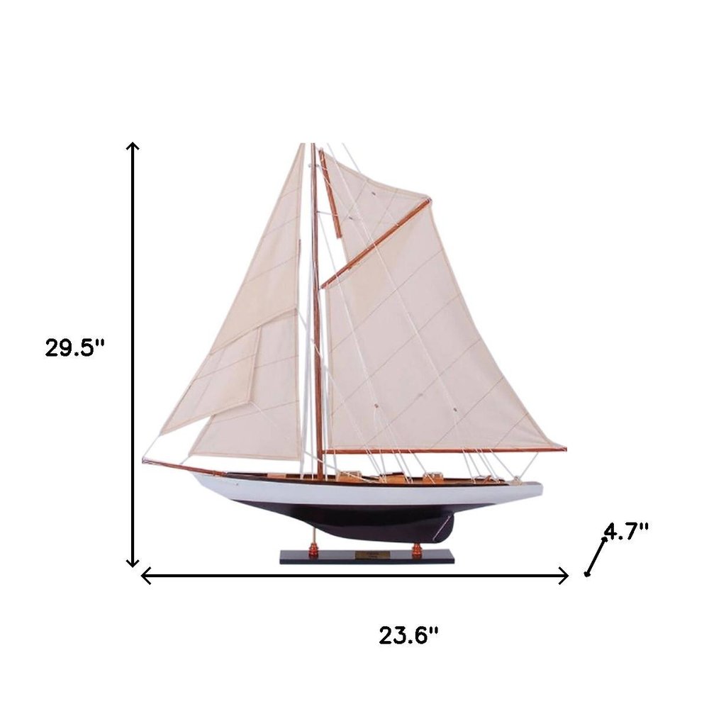 30" Unfinished Wood Hand Painted Model Boat HomeRoots