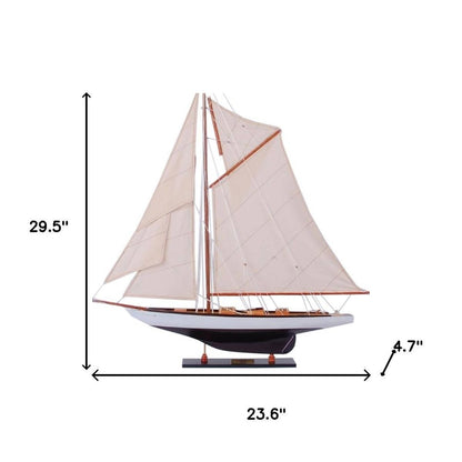 30" Unfinished Wood Hand Painted Model Boat HomeRoots