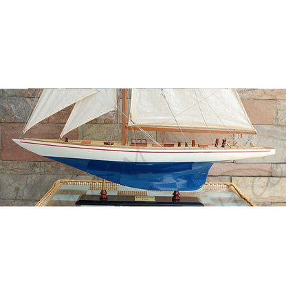 10" Unfinished Wood Hand Painted Model Boat HomeRoots
