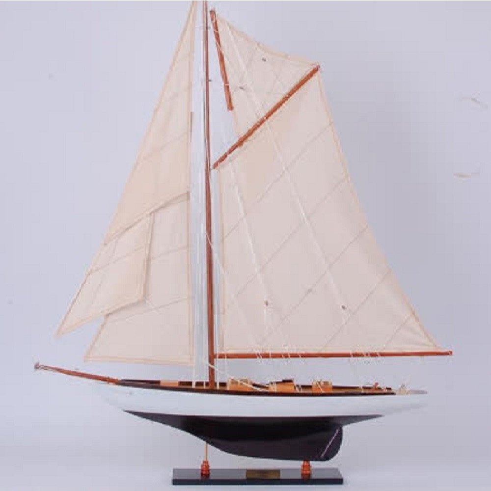 47" Unfinished Wood Hand Painted Model Boat HomeRoots