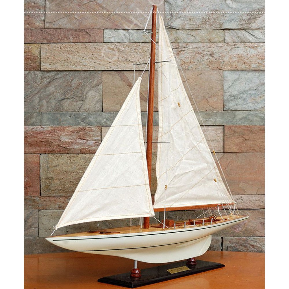 47" Unfinished Wood Hand Painted Model Boat HomeRoots