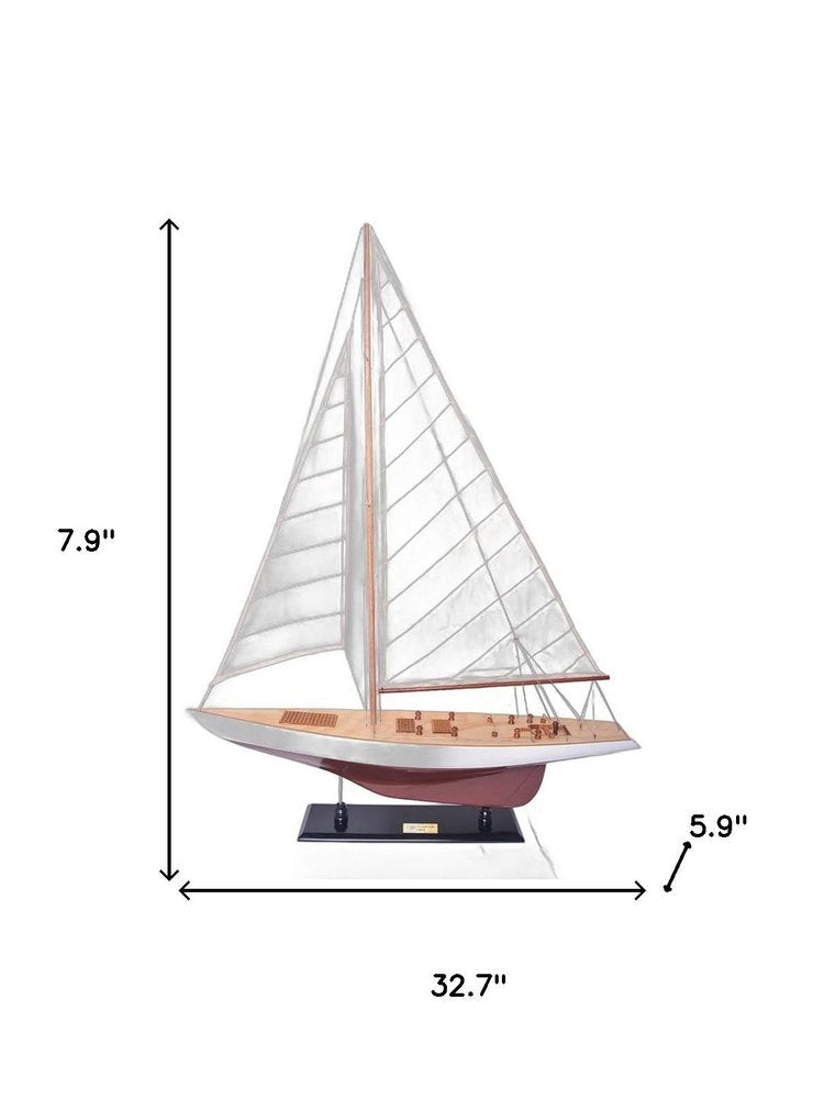 8" Unfinished Wood Hand Painted Model Boat HomeRoots