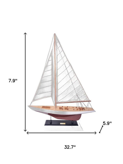 8" Unfinished Wood Hand Painted Model Boat HomeRoots
