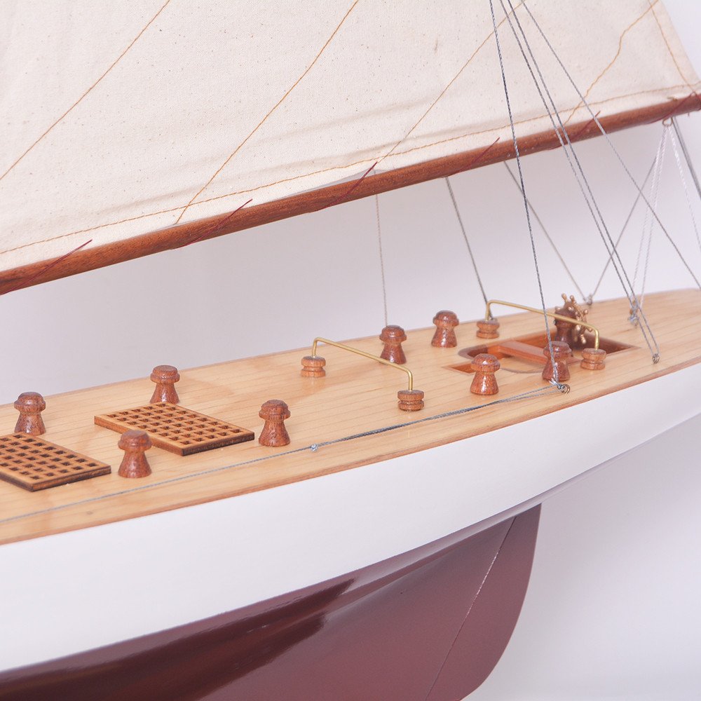 8" Unfinished Wood Hand Painted Model Boat HomeRoots