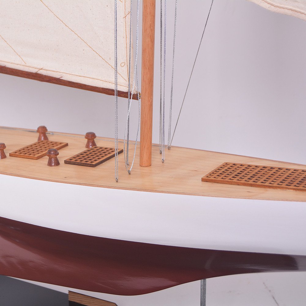8" Unfinished Wood Hand Painted Model Boat HomeRoots