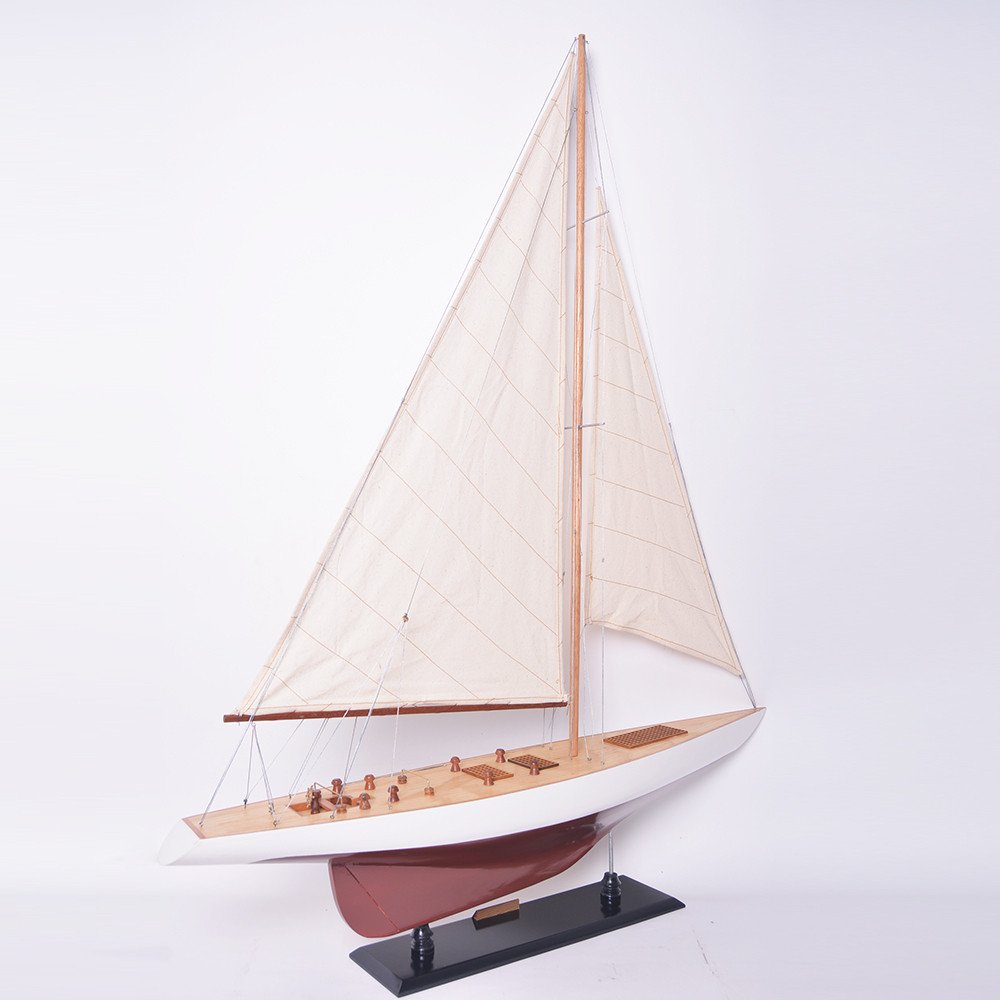 8" Unfinished Wood Hand Painted Model Boat HomeRoots