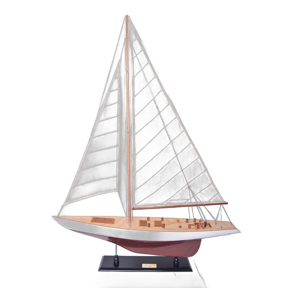 8" Unfinished Wood Hand Painted Model Boat HomeRoots