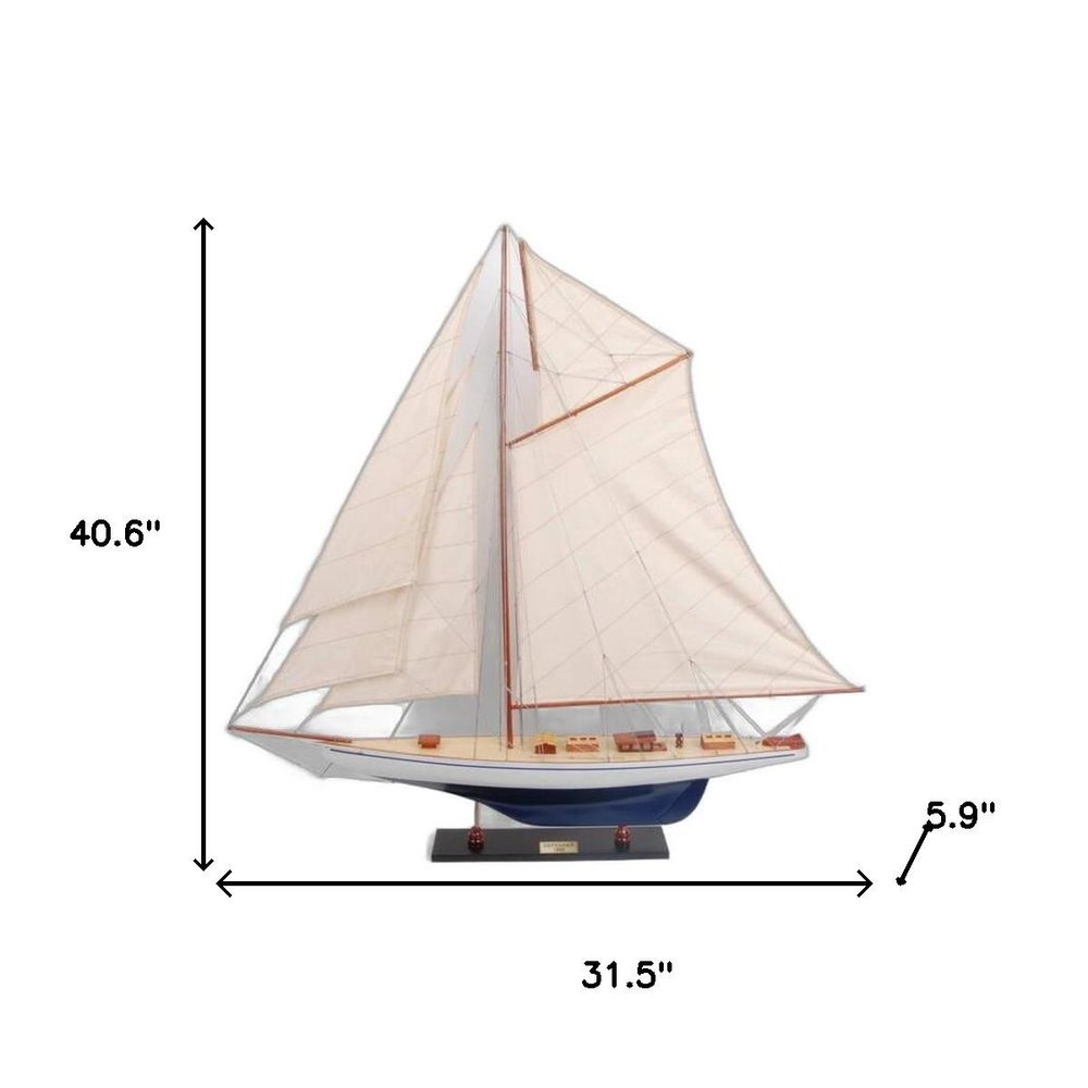 41" Unfinished Wood Hand Painted Model Boat HomeRoots