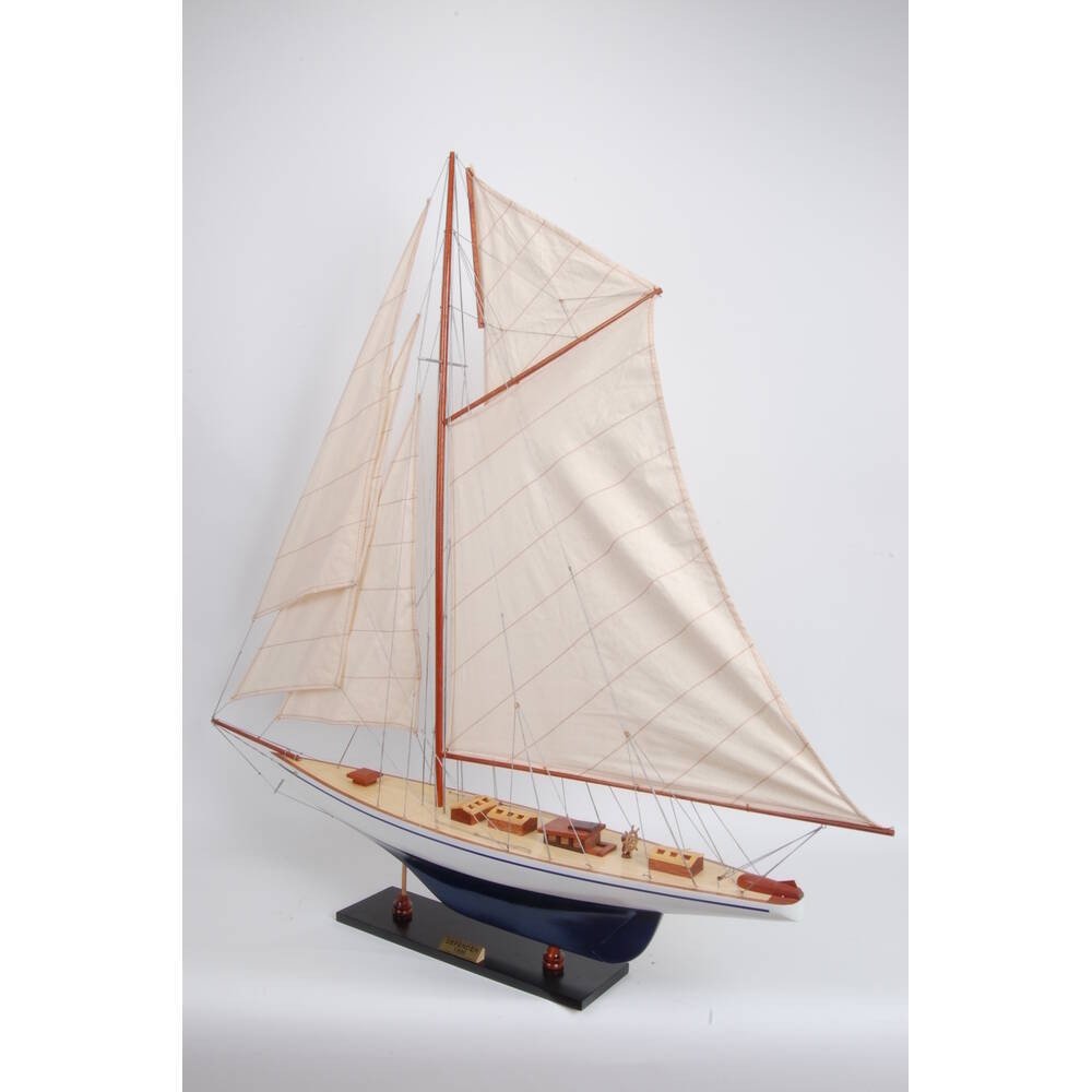41" Unfinished Wood Hand Painted Model Boat HomeRoots