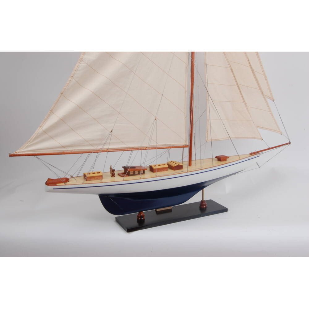 41" Unfinished Wood Hand Painted Model Boat HomeRoots