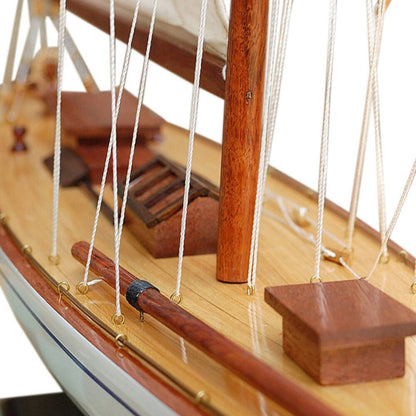39" Unfinished Wood Hand Painted Model Boat HomeRoots