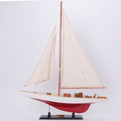 37" Unfinished Wood Hand Painted Model Boat HomeRoots