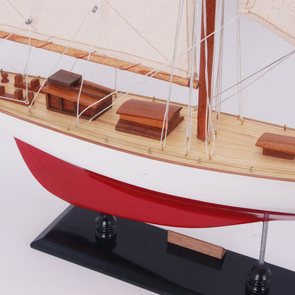 37" Unfinished Wood Hand Painted Model Boat HomeRoots