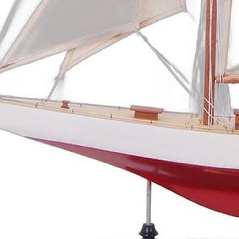 37" Unfinished Wood Hand Painted Model Boat HomeRoots