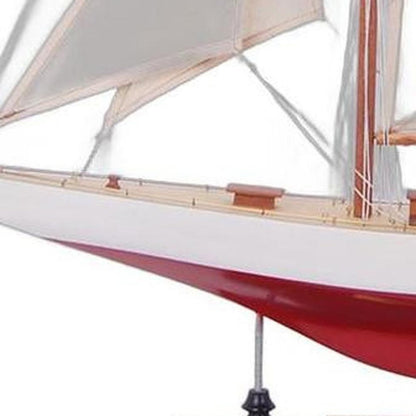 37" Unfinished Wood Hand Painted Model Boat HomeRoots