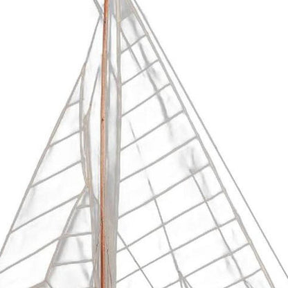 39" Unfinished Wood Hand Painted Model Boat HomeRoots