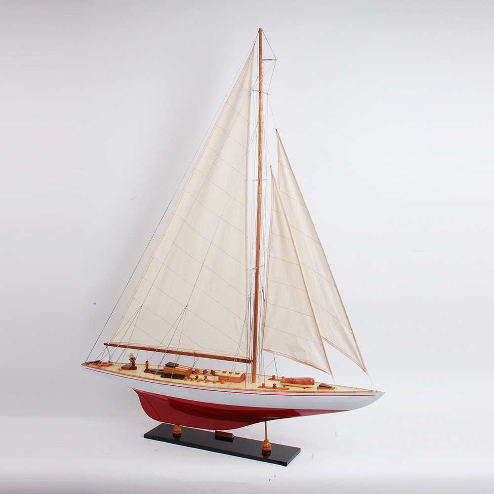 39" Unfinished Wood Hand Painted Model Boat HomeRoots