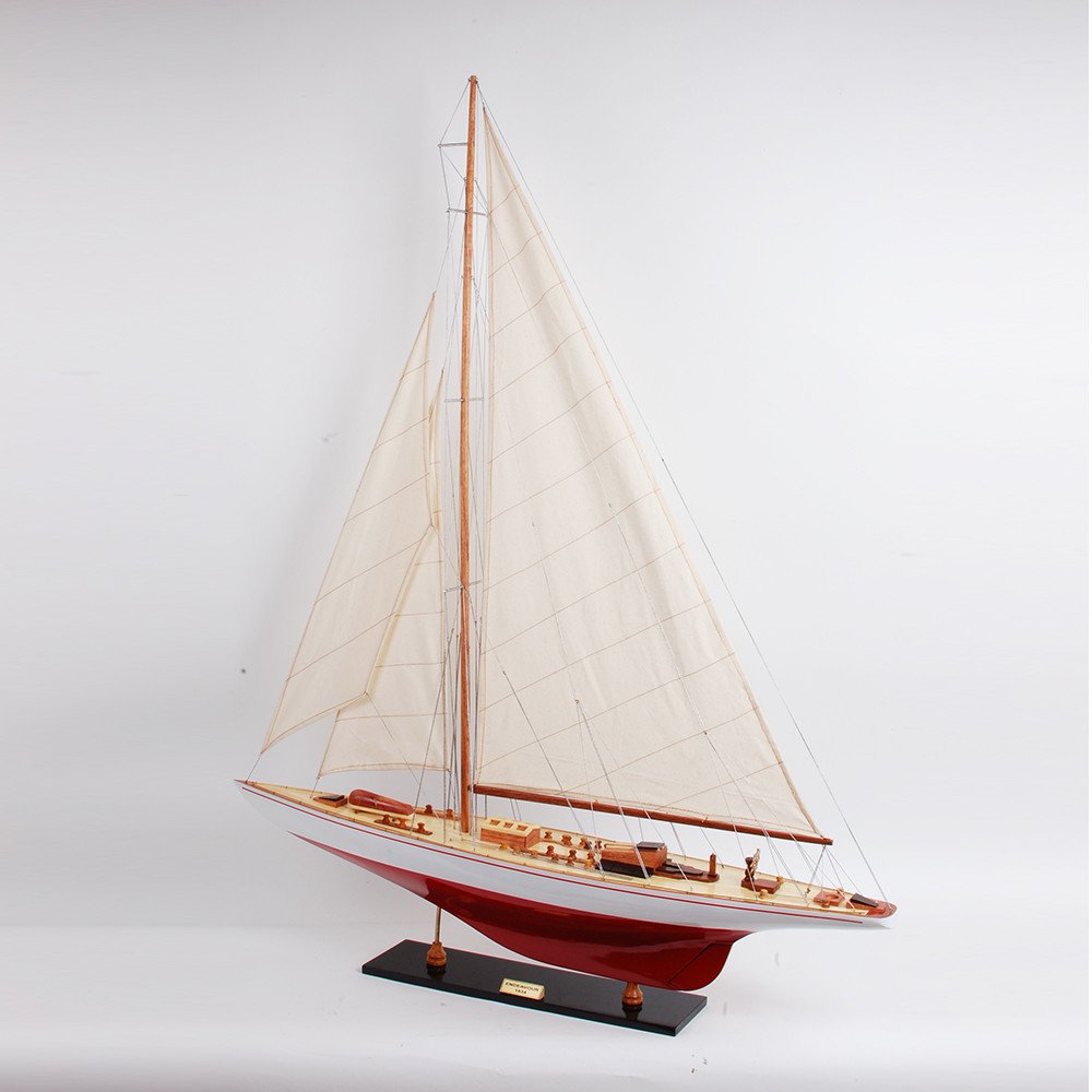 39" Unfinished Wood Hand Painted Model Boat HomeRoots