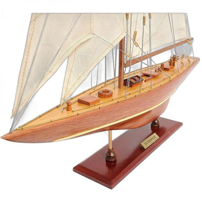 39" Unfinished Wood Hand Painted Model Boat