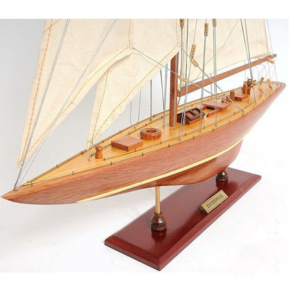 39" Unfinished Wood Hand Painted Model Boat