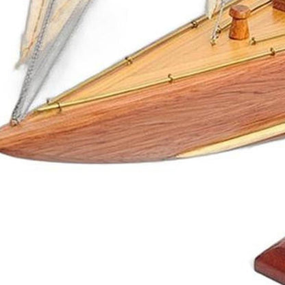 39" Unfinished Wood Hand Painted Model Boat