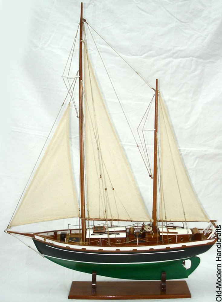26" Unfinished Wood Hand Painted Model Boat HomeRoots