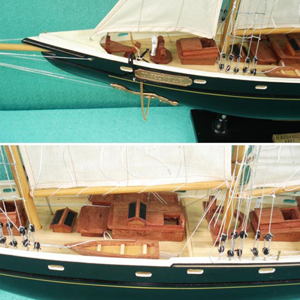33" Unfinished Wood Hand Painted Model Boat HomeRoots