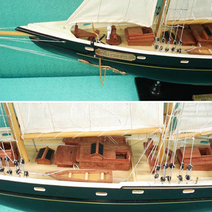 33" Unfinished Wood Hand Painted Model Boat HomeRoots