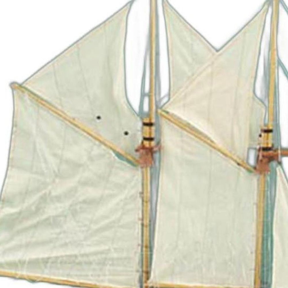 33" Unfinished Wood Hand Painted Model Boat HomeRoots
