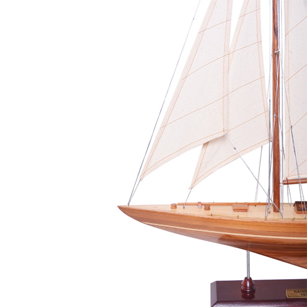 39" Unfinished Wood Hand Painted Model Boat HomeRoots