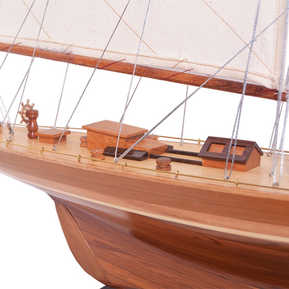 39" Unfinished Wood Hand Painted Model Boat HomeRoots