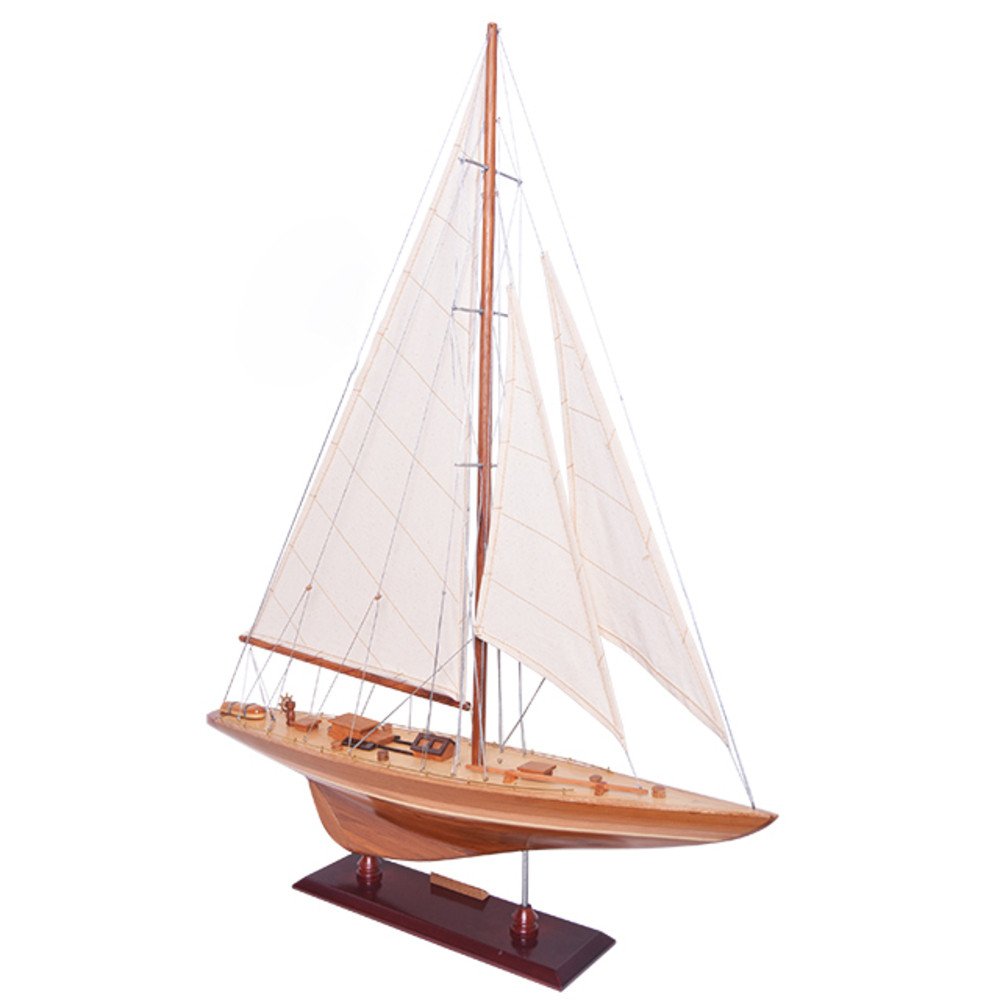 39" Unfinished Wood Hand Painted Model Boat HomeRoots
