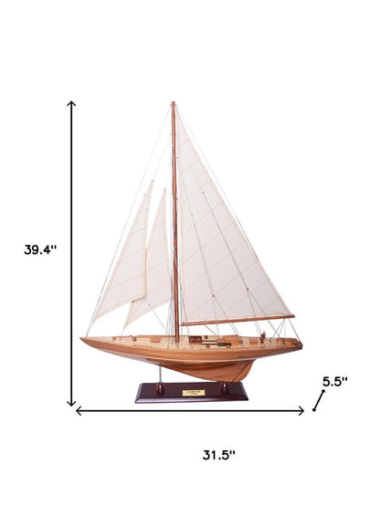 39" Unfinished Wood Hand Painted Model Boat HomeRoots