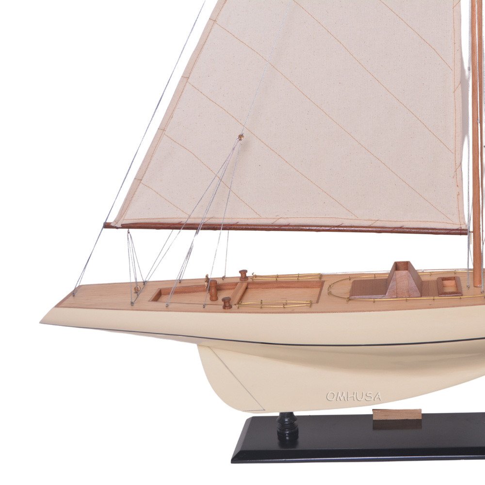 30" Unfinished Wood Hand Painted Model Boat HomeRoots