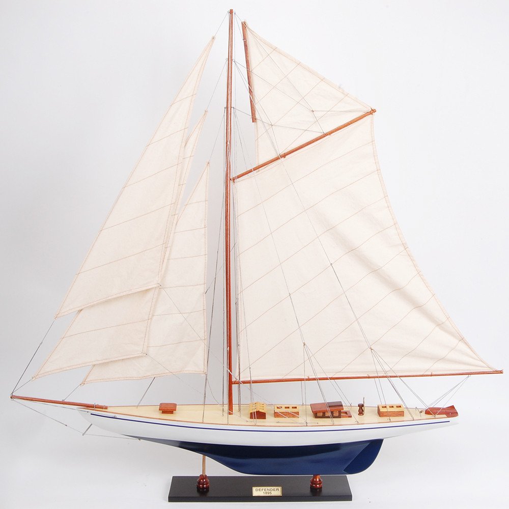 30" Unfinished Wood Hand Painted Model Boat HomeRoots