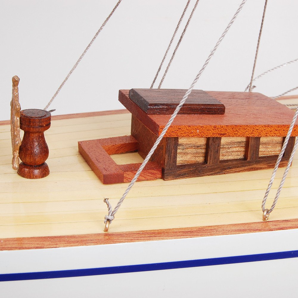 30" Unfinished Wood Hand Painted Model Boat HomeRoots