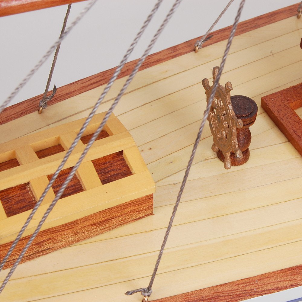 30" Unfinished Wood Hand Painted Model Boat HomeRoots