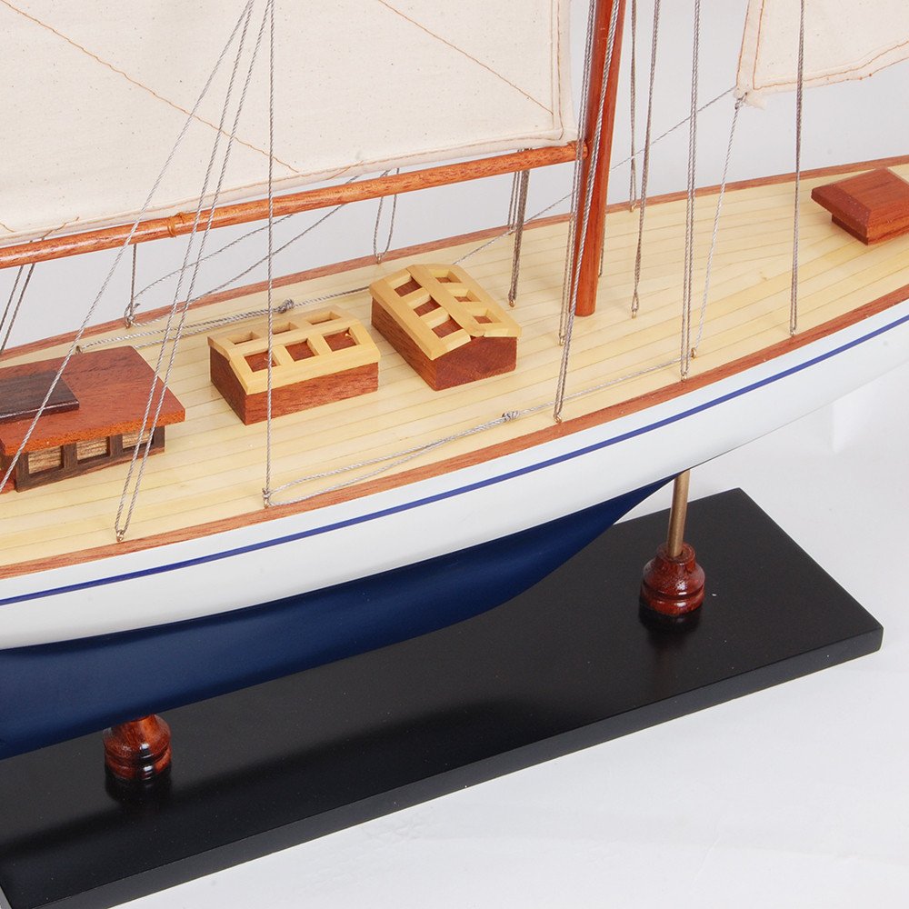 30" Unfinished Wood Hand Painted Model Boat HomeRoots
