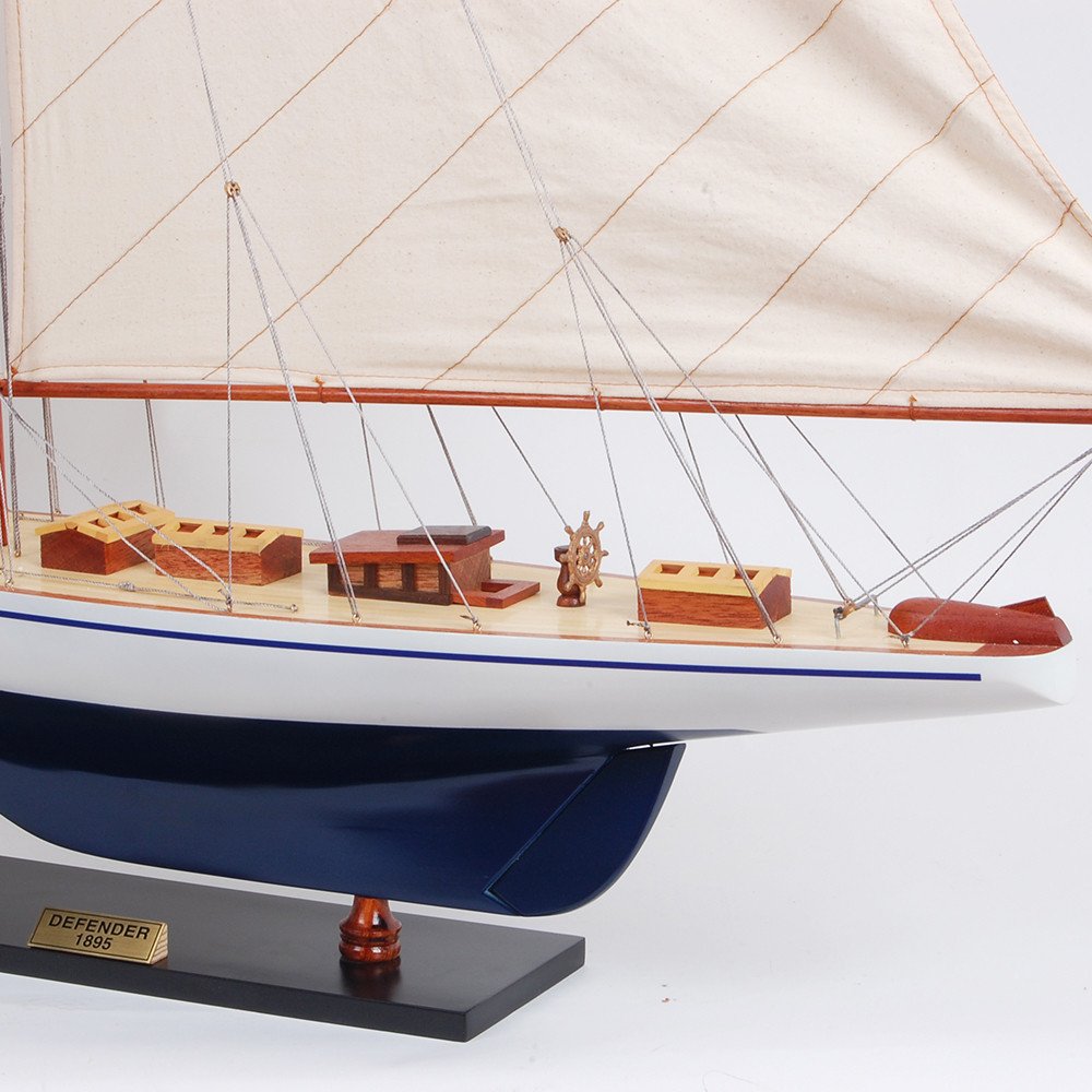 30" Unfinished Wood Hand Painted Model Boat HomeRoots