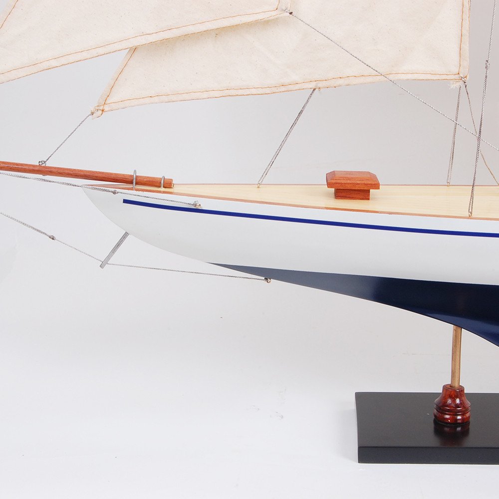 30" Unfinished Wood Hand Painted Model Boat HomeRoots