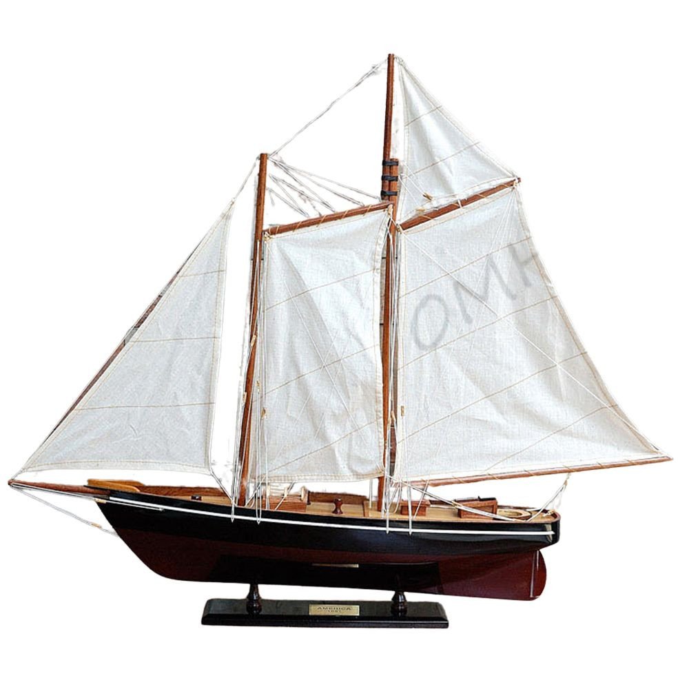 28" Unfinished Wood Hand Painted Model Boat HomeRoots