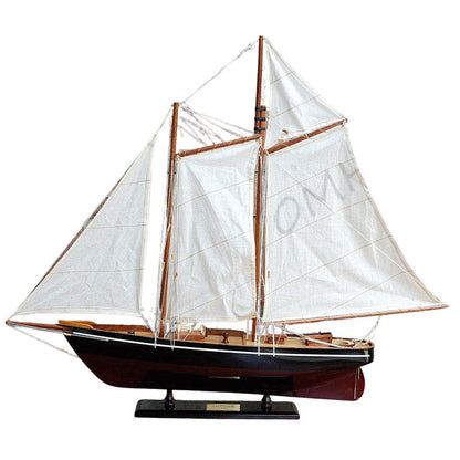28" Unfinished Wood Hand Painted Model Boat HomeRoots