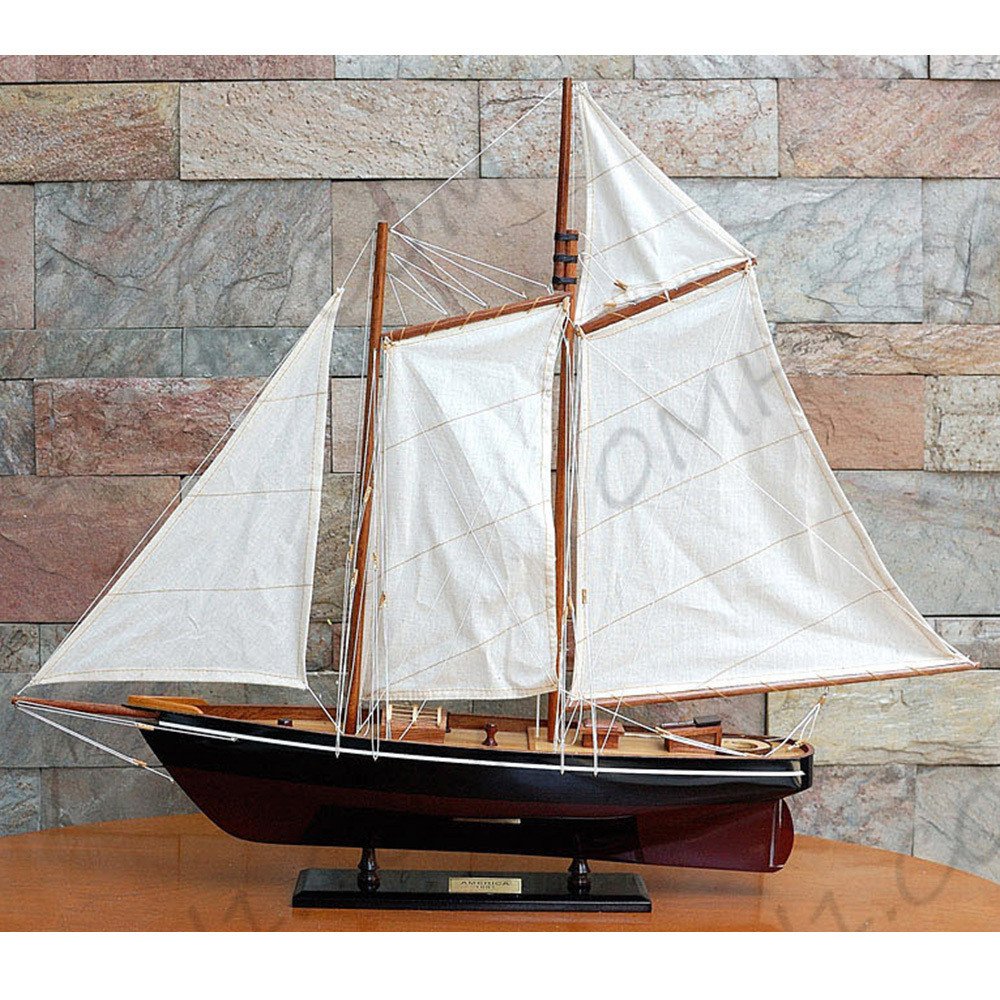 28" Unfinished Wood Hand Painted Model Boat HomeRoots