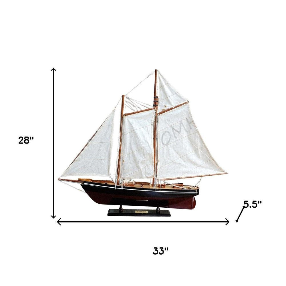 28" Unfinished Wood Hand Painted Model Boat HomeRoots